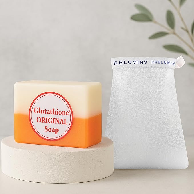 Relumins Glutathione Soap Bars - Holidays Deep Cleansing & Hydrating Soap for Smooth, Refreshed Skin - Gentle Exfoliating Formula for Face & Body - 150g w/Net