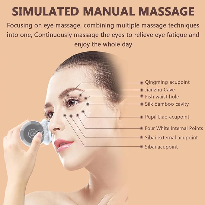 Eye Lift Wand, Eye Massager with Heat and Vibration for Dark Circles, Puffiness, Fine Lines/Wrinkle, Crow's Feet and Bags Under Eyes (Purple)