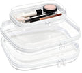 3PCS Clear Hard Plastic Zipper Case, Double Zippers Hard Pouch, Portable Travel Organizer Bin Clear Makeup Bag for Toy Storage, Snack Bag, Cosmetics, Pencil Case, Diaper Bag, Toiletry Bag