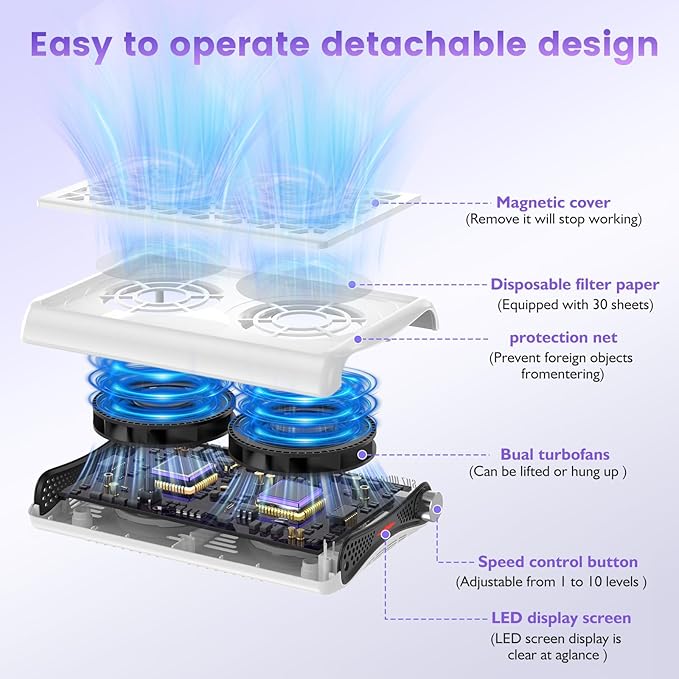 Nail dust collector. 1600PA powerful suction dust collector nail tech. Vacuum Fan Dust Collector with LED display includes 30 sheets of filter paper, suitable for nail salons and home manicures