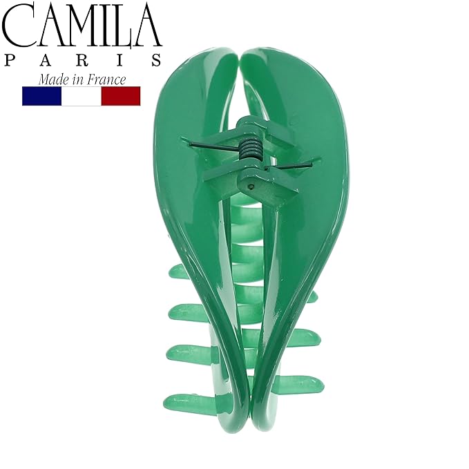 Camila Paris CP2581 French Hair Clip for Women, Green, Girls Hair Claw Clip Jaw Fashion Durable and Styling Hair Accessories for Women, Luxury Ladies Strong Hold No Slip Grip Clamp, Made in France