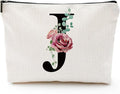 Initial A-Z Personalized Letter Makeup Bag, Monogrammed Bridesmaid Gifts/Presents Cosmetic Bag, Portable Stationery Storage Organizer Pouch, Friendship Love Travel Makeup Bags
