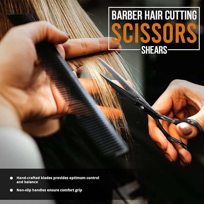 Utopia Care Hair Cutting and Hairdressing Scissors 6.5 Inch, Premium Stainless Steel shears with smooth Razor & Sharp Edge Blades, for Salons, Professional Barbers, Black