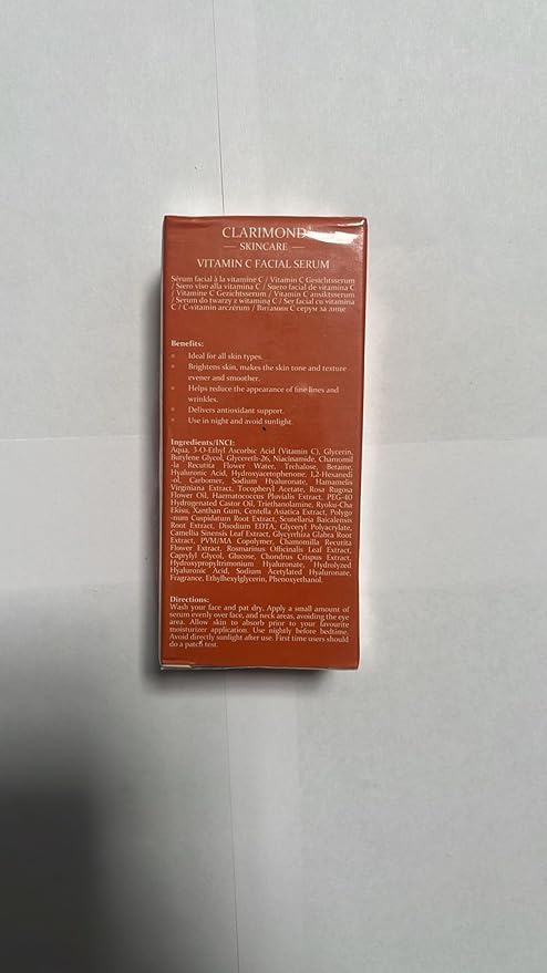 CLARIMOND Vitamin C Serum for Face | 20% Vitamin C | Niacinamide & Hyaluronic Acid | Dark Spot Remover, Brightening & Glow | Chamomile, Witch Hazel & subtle Sweet Orange touch | 1 fl.oz.