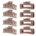Light Brown Hair Clips for Women - 8 Pack 4.3 Inch Large Hair Claw Clips for Women Thin Thick Curly Hair, Big Matte Banana Clips,Strong Hold jaw clips