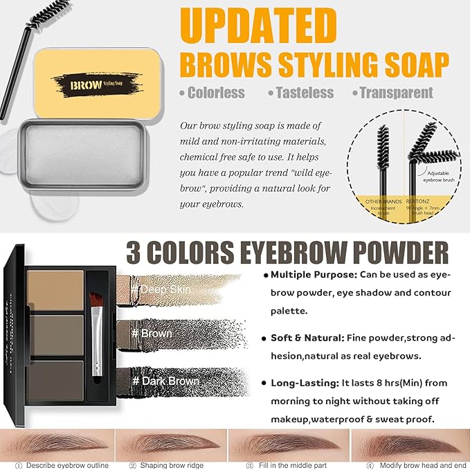 All in One Makeup Kit for Women Full Kit,Travel Make Up Gift Set for Women Teens Girls, Includes Eyeshadow,Foundation,Lipstick,Mascara,Brush,Sponge,Brow Powder & Soap,Eyeliner,Primer,Contour,Bag