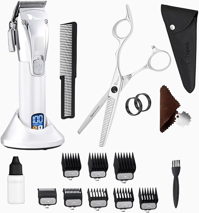 Fagaci Professional Thinning Shears & Hair Clippers for Barbers with Precise Cutting, Turbo Cordless Hair Clippers for Men Professional, Thinning Scissors, Hair Shears, Barber Scissors