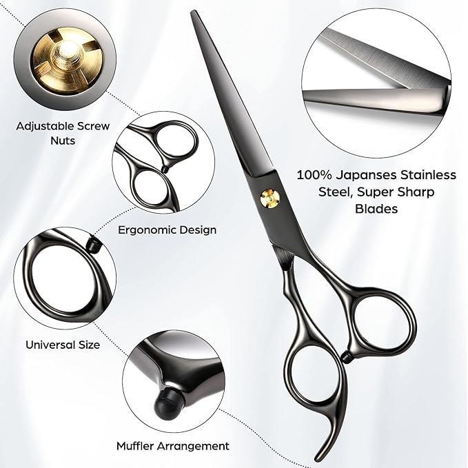 Hair Cutting Scissors Professional 6.89 inch Barber Scissors Multifunctional Salon Thinning Scissors Straight Shears Tools for Mother Father Friends' Christmas Gift