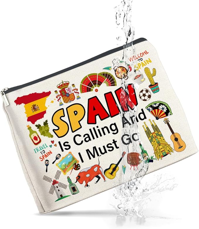 Spain Travel Gifts Makeup Bag - Spain Lover Cosmetic Bag Zipper Pouch