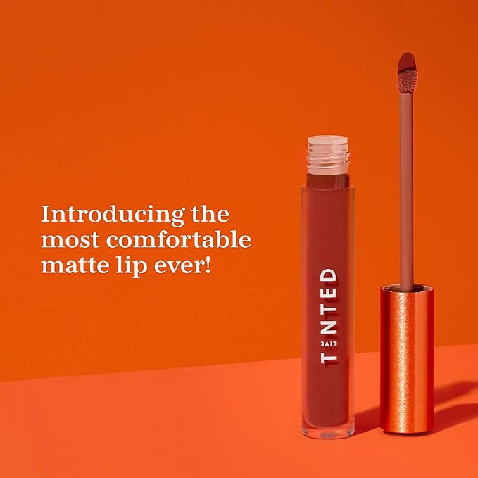 Live Tinted Huelip Liquid Lip Crème - Weightless, Long-Lasting Liquid Lip with Hyaluronic Acid and Jojoba Oil For a Soft, Comfortable, Moisturized Finish - 0.09 fl oz - Bright Orange Red
