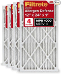 Filtrete 12x24x1 AC Furnace Air Filter, MERV 11, MPR 1000, Micro Allergen by Filtrete