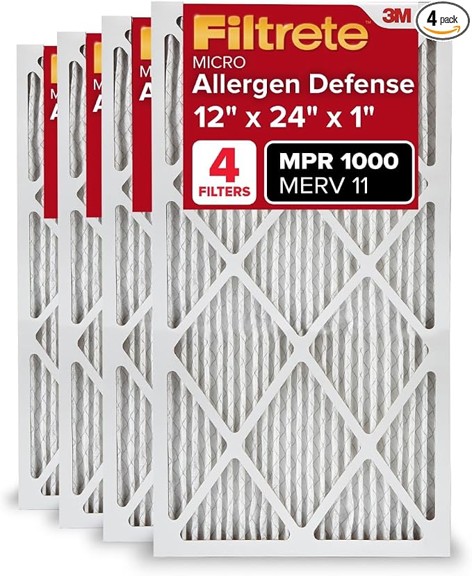 Filtrete 12x24x1 AC Furnace Air Filter, MERV 11, MPR 1000, Micro Allergen by Filtrete