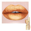 Gold Lipsticks for Women Metallic Lipstick Long Lasting Non Stick Cup Lip Gloss, Shimmer Lightweight Hydrating Full Coverage Lip Color,DP111 Ponyo