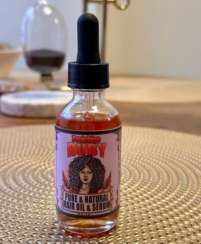 Ruby Hair Oil – Fenugreek Strengthening Serum for Dry, Damaged, Frizzy & Coarse Hair | Anti-Hair Fall | Anti-Hair Loss Hair Growth Oil Treatment | All-Natural | 2 Ounce