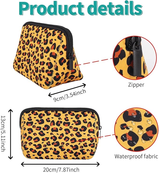 Cosmetic Bag Waterproof Neoprene Zipper Pouch Travel Portable Toiletry Makeup Bags Organizer Case for Women and Girls
