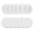 Sibba Loose Powder Puff 12 Pieces Round Velour Face Makeup Compact Body Container Setting Pressed Blending Foundation Cream Make Up Ribbon Strap Sponge Cushion Applicator (White)