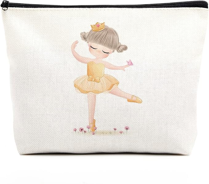 fkovcdy Cute ballerina makeup bag watercolor ballet dancing girl dancer gift recital gift little girl teen student ballet lover