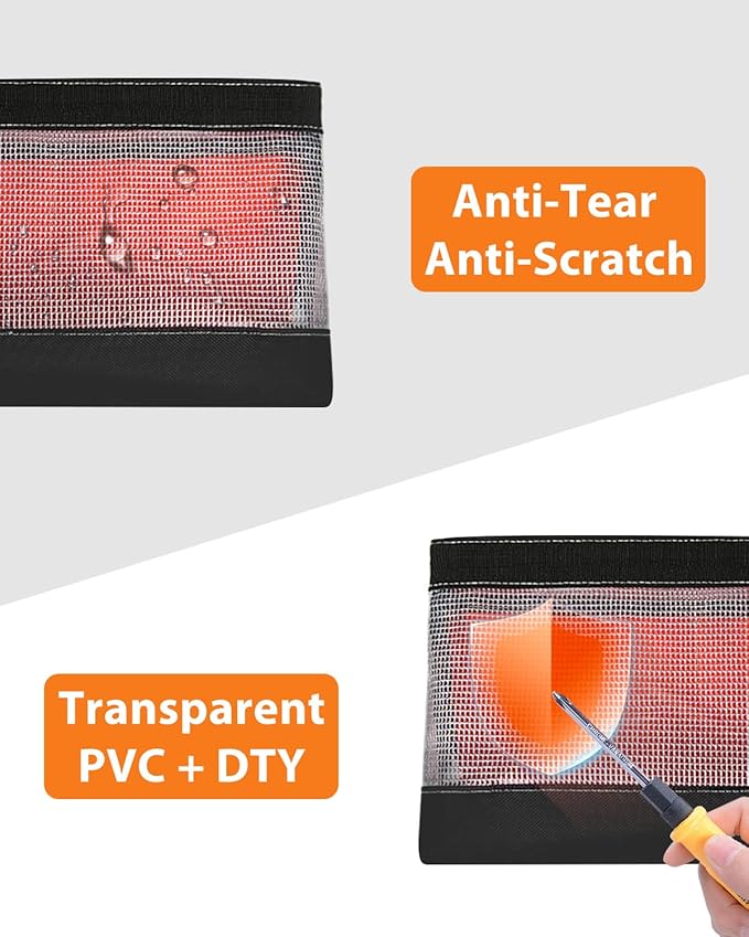 Clear Tool Pouch, Small Tool Bag, 12" Zipper Pouch, Tool Pouch Bag for Tool Box Organizers and Storage, Heavy Duty Small Tool Pouch for Men and Women,3 Pack