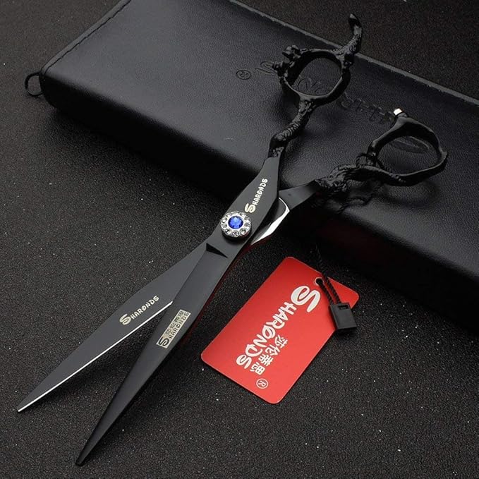 7 inch salon personalized scissors 19 cm cool black salon hair styling hair scissors stainless steel hair tools
