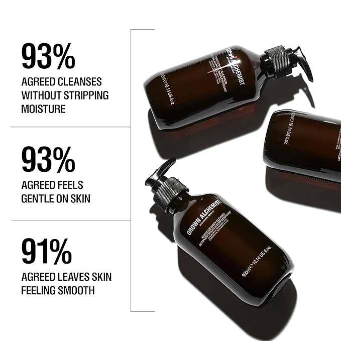 Grown Alchemist Energize Body Cleanser Bundle: Chamomile, Bergamot & Rose Bodywash/Soap (300mL + 1L Refill)