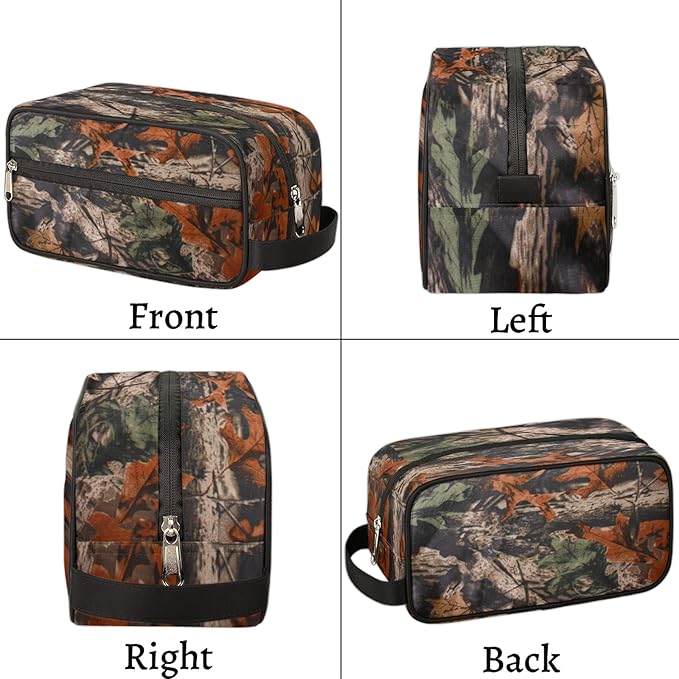 Travel Toiletry Bag for Men Boy Forest Tree Camo Lightweight Cosmetic Makeup Bag Organizer Waterproof Shaving Bag Dopp Kit with Large Capacity for Toiletries and Shaving Accessories
