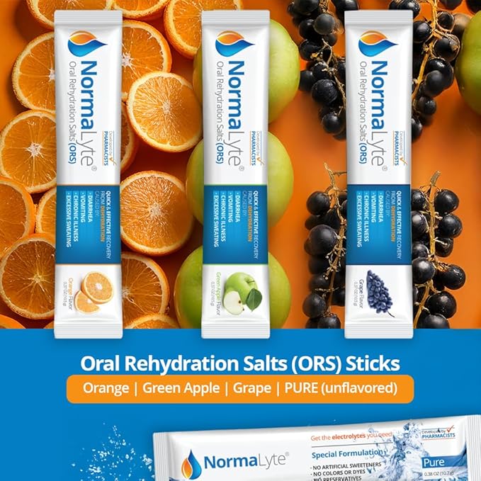 NormaLyte Apple - FSA Eligible Electrolyte Powder Packets | Clinically Studied Electrolyte Drink Mix | 30 Count Effective Hydration Sticks