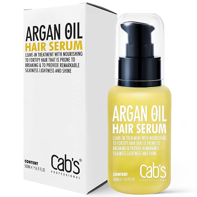 Cab's Argan Oil - Frizzy Control for Dry, Damaged & Coarse Hair, Nourishing and Repair Shine - Paraben Free, Sulfate Free 1.69 fl oz (Serum With Box)