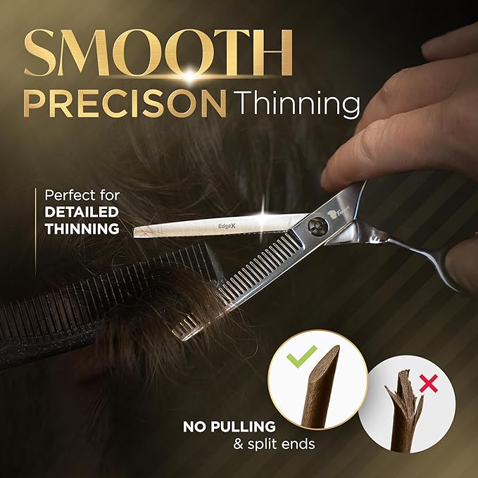 Fagaci Thinning Shears for Hair Cutting 6" Razor-Sharp, Hair Thinning Scissors with Precise Cut, Texturizing Shears Lasting Sharpness and Durable Steel