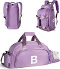 Carry on Travel Duffel, Initial Gym Bags with Shoe Compartment, Dance Bag for Girls, Monogram Kid Overnight Bags, Weekender Bag for Women-Sweet 16 Gifts for Teenage Girls (Letter B)