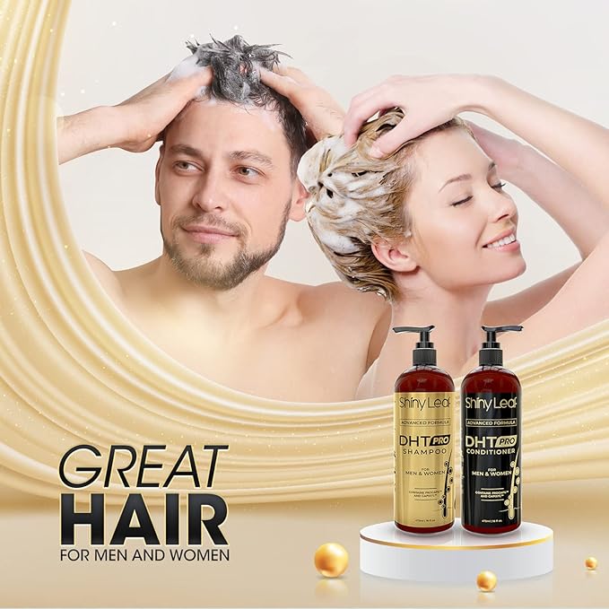 Shiny Leaf Hair Loss Conditioner for Women & Men - DHT Blocker Included, Paraben & Sulfate Free Biotin Conditioner, Thickening Formula for Thinning Hair, Safe for All Hair Types - USA Made, 16oz