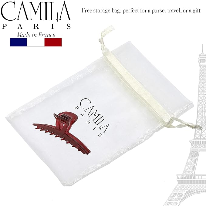 Camila Paris CP3228 French Hair Clip for Women, Narrow, Strong Hold Grip Double Teeth Girls Hair Claw Clips Jaw, Fashion Durable Styling Hair Accessories for Women, Made in France