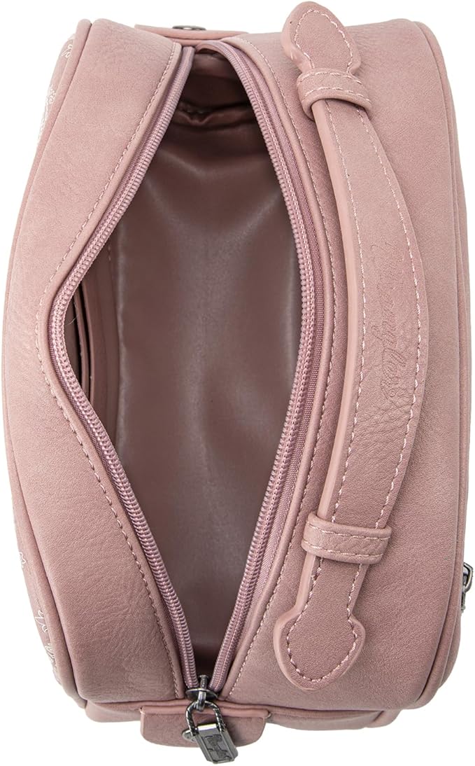 Montana West Wrangler Makeup Bag for Women Small Cosmetic Toiletry Bags Western Paisley Make Up Pouch Durable Cute Travel Purse, Pink