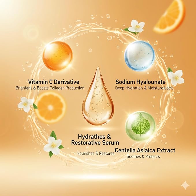 Vitamin C Serum for Face with Hyaluronic Acid & Vitamin E - Facial Serum Anti-Aging for Fine Lines & Hydration, Natural Skincare Gift for Women & Men (30ml/1oz (pack of 1))