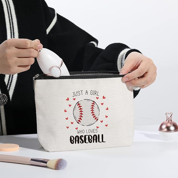 Baseball Bag Baseball Stuff Funny Gifts for Women Sports Lover Gift Makeup Bag Birthday Christmas Gifts for Her Female Sister Friends BFF Bestie