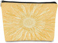 Yellow Sunflowers Line Art Makeup Bag,Spring Summer Flower Cosmetic Bag Best Gift Idea for Teen Girls Women,Birthday Christmas Gifts for Girls Women Daughter Sister