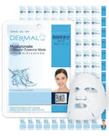 DERMAL Hyaluronate Collagen Essence Facial Mask Sheet 23g Pack of 100 - Hydro Boost Moisturizing for Dry Skin, Smoothing Fine Lines Wrinkles, Daily Skin Treatment Solution Sheet Mask