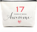 fkovcdy 17th Birthday Makeup Bag - Inspirational Gift for Her Best Friend, Daughter, Niece or Bestie - Awesome Decorations