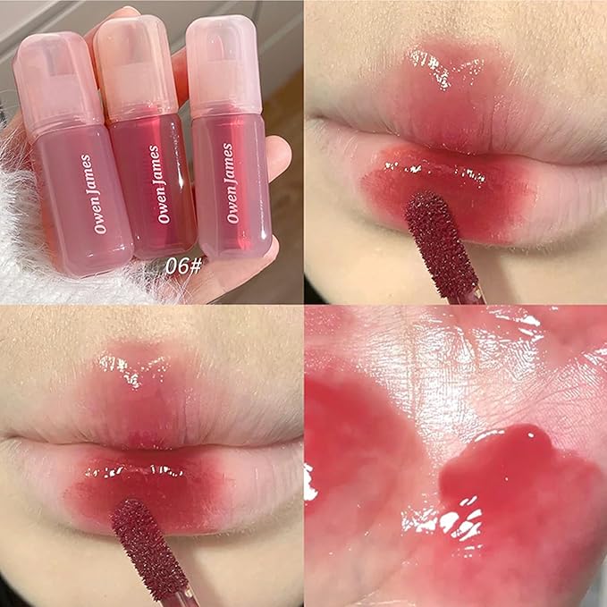 4PCS Hydrating Lip Gloss Set,Highly-Pigmented Korean Lip Glaze,Plumping Lipgloss, Moisturizing Mirror Liquid Lipstick, Non-Stick Cup,Glossy Finish,Long-lasting Natural Makeup