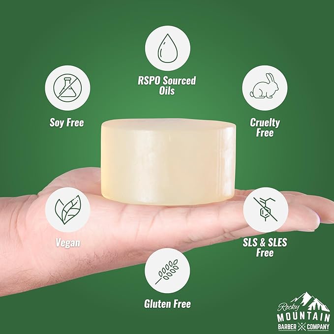 Men’s All-in-One Shampoo & Body Soap Bars – Extra Thick 1.6” Glycerin Hair & Body Soap - 2 Soap Bars - Pacific Pine Scent - with Oat Protein & Black Pine Essential Oil - Made in USA - 14.5 oz