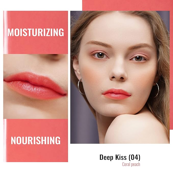 Oulac Moisturizing Shine Lipstick For Women Christmas Set 2PCS, 2 in 1 Tinted Lip Balm for Winter, Hydrated Juicy and Glossy Lip Color for Dry, Cracked and Chapped Lips, Vegan [04+12]