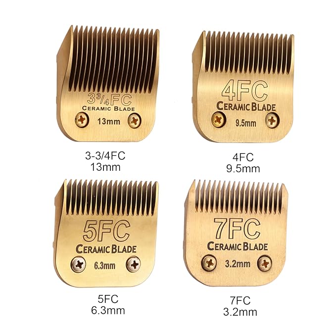 Professional Detachable Replacement Blades Set,Cut Length,Compatible with Andis AGC,BDC,BGC,MBG Series/Oster Classic 76/Star-Teq/Power-Teq/A5 Clipper (7PACK) Golden