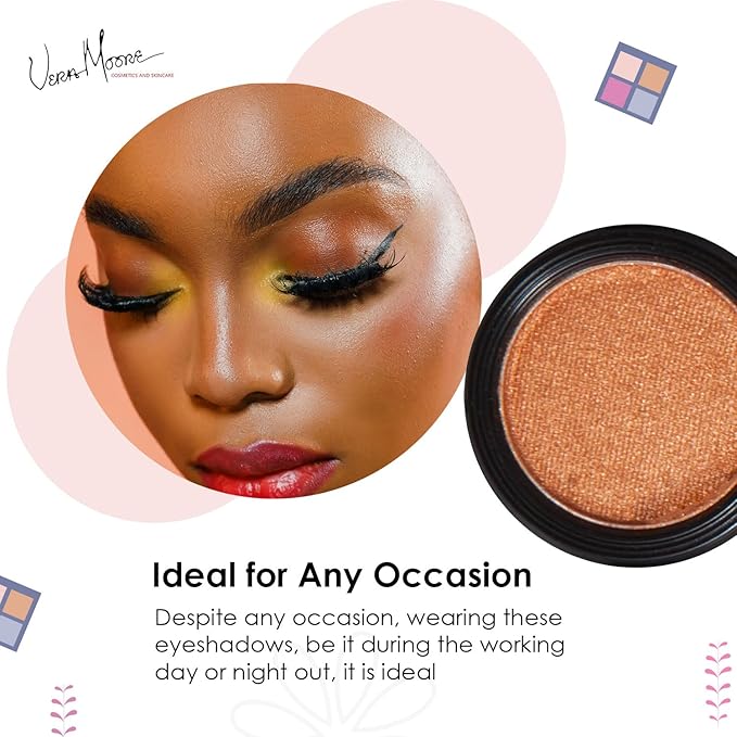 Vera Moore Eyeshadow, Highly Pigmented Eyeshades and Textures, Provide Bold and Lasting Looks, Suitable for Any Event, Easily Blendable Eye Makeup in Multiple Shades. (24 Karat)