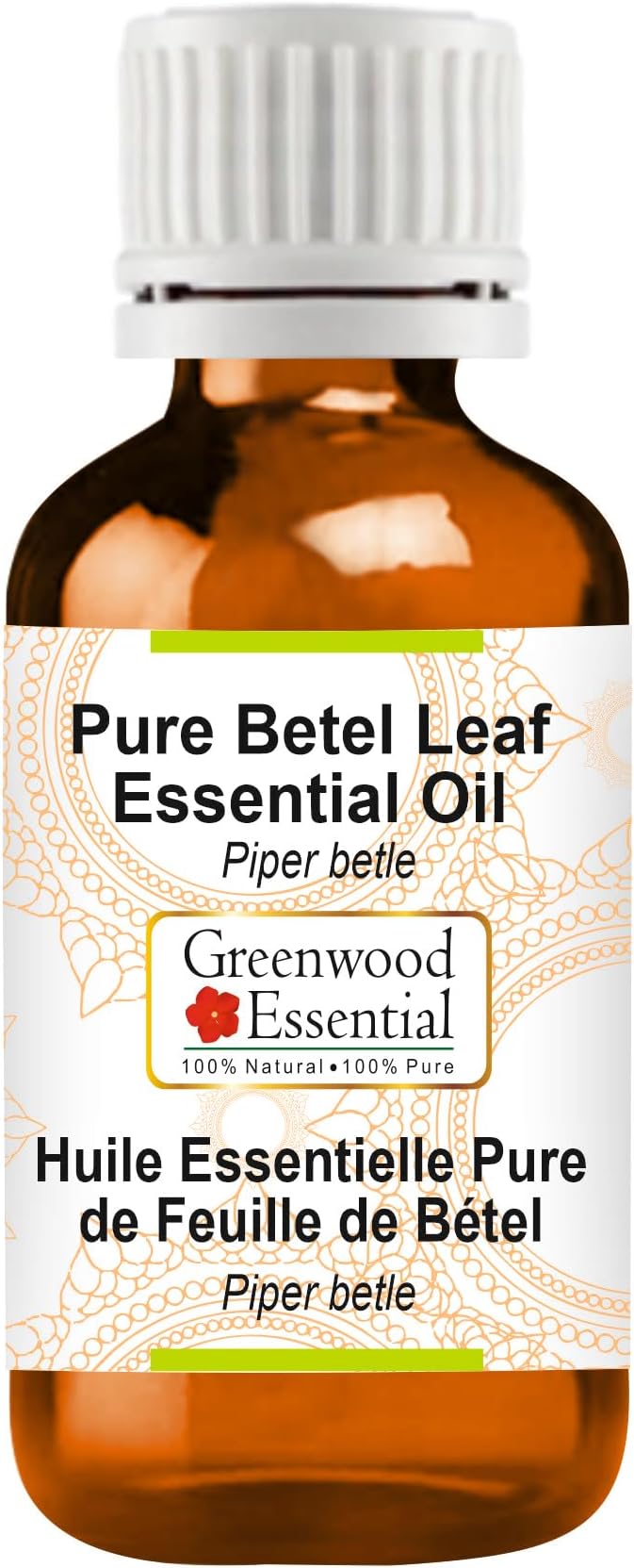Greenwood Essential Betel Leaf Essential Oil (Piper betle) Pure | Non-Sticky | Non-Greasy | Lightweight | Men & Women | All Skin Types | Steam Distilled 5ml (0.16 oz)