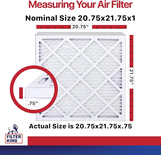 Filter King Air Filters 20.75x21.75x1 12-PACK MERV 11 HVAC Pleated AC Furnace - Image 2