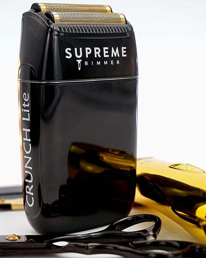 Supreme Trimmer 2-in-1 Crunch Lite Foil Shaver & T-Shaper Trimmer Set | ST5200 Beard Trimmer STF600 Electric Razor | Travel or at Home Hair Cutting Kit | Gold