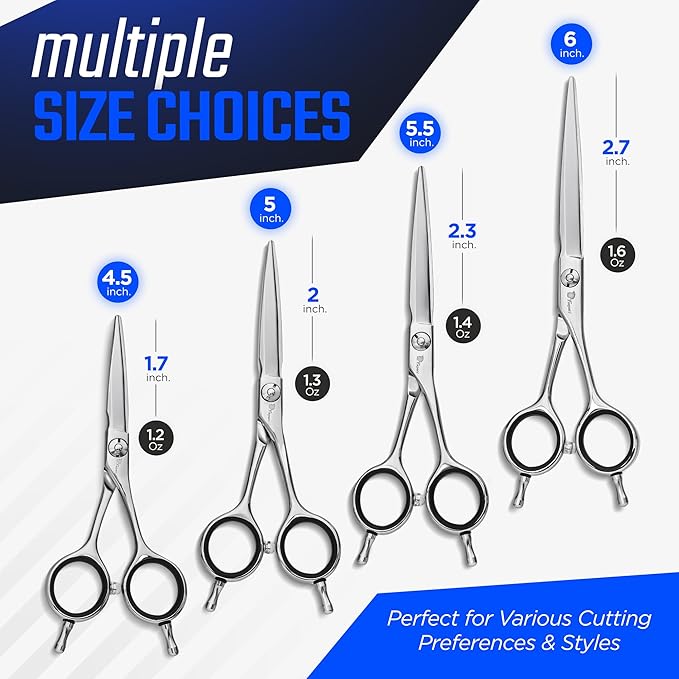 Fagaci Professional Hair Cutting Scissors 5.5” Super Sharp Thin Blades, 440C Steel for Maximum Precision Hair Scissors for Women & Men, Lightweight Hair Shears for Hair Cutting, Barber Scissors