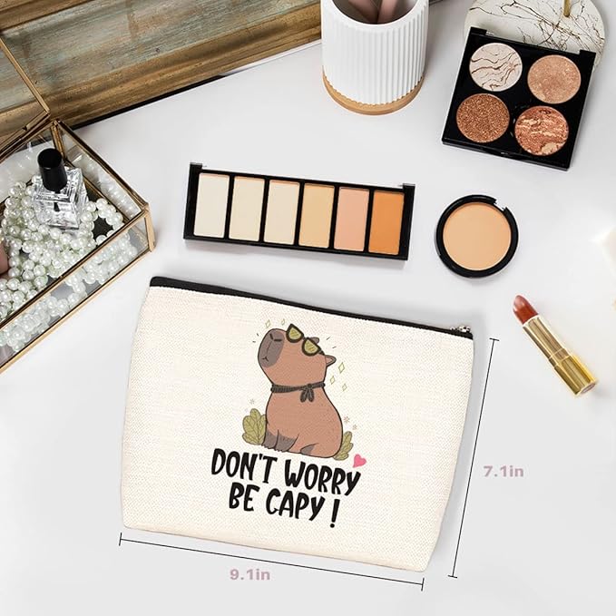 Capybara Gifts Makeup Bag Capybara Lover Gift Animal Lover Gift for Women Rodent Pet Owner Makeup Stuff Birthday Friendship Christmas Gifts for Her Female Sisters