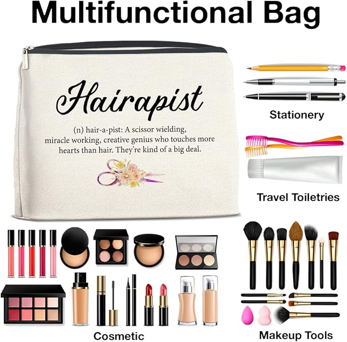 Hairstylist Makeup Bag Gifts for Hair Stylist Hairdresser Hairapist Cosmetic Bag Zipper Makeup Pouch