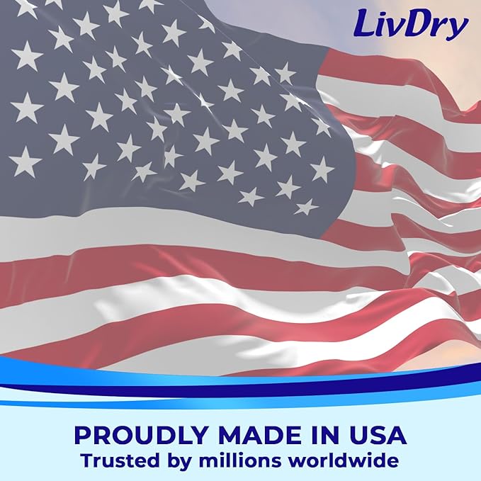 LivDry Adult S Incontinence Underwear, Overnight Comfort Absorbency, Leak Protection, Small, 18-Pack