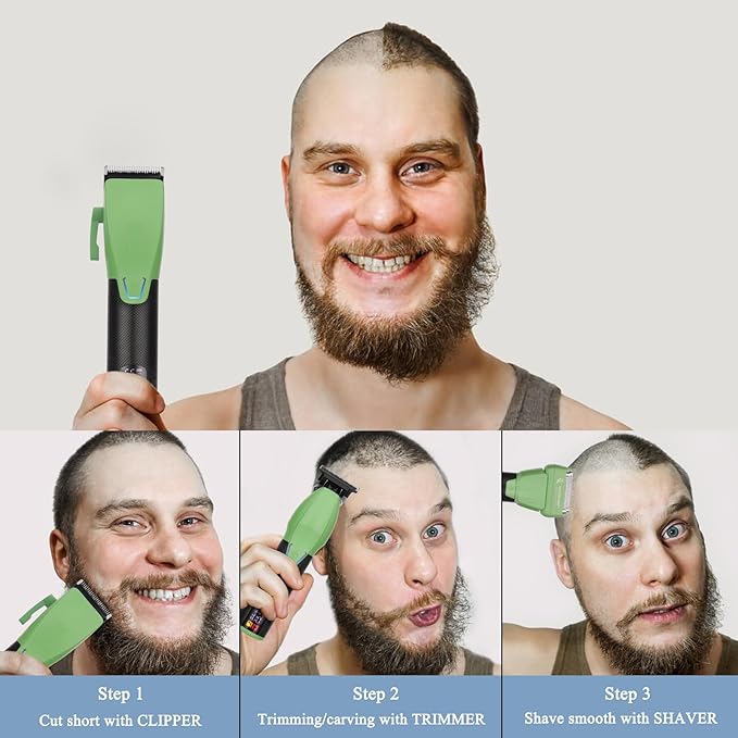 Professional Hair Clipper & Hair Trimmer & Foil Shaver Kit, Beard Trimmer Clippers and Trimmers Set, Cordless Mens Clippers for Home, Barber